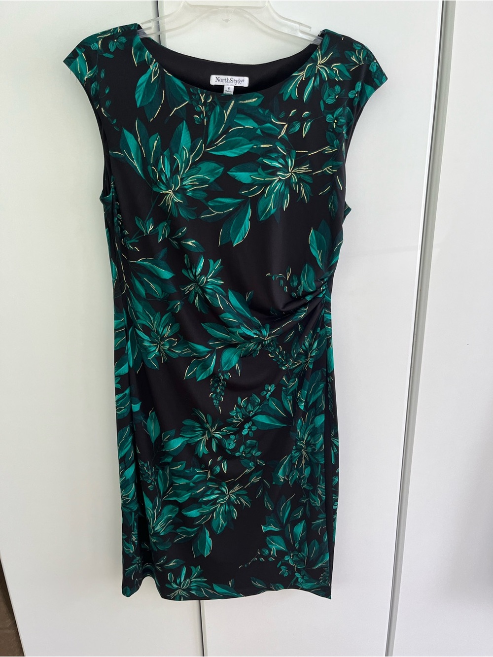 NorthStyle Teal Green Botanical Midi Dress
